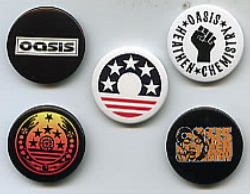 Collectible Pin Set Official Oasis Band Logo Pin Badge Set - 6